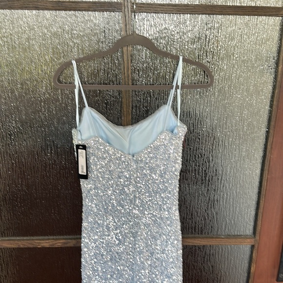 Betsy & Adam Ice Blue Silver Sequin Formal Gown, size 10 - Picture 10 of 10